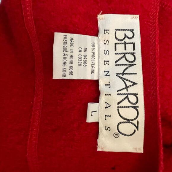 Bernardo Essentials 100% Wool Red Size Large Zipper Vest - Picture 6 of 10